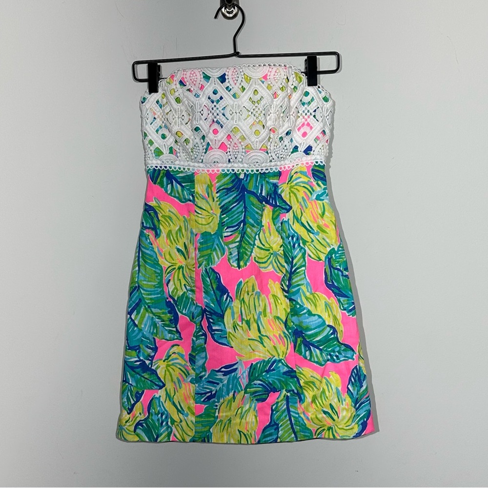 LILLY PULITZER Brynn Dress Sunset Strapless Size 0